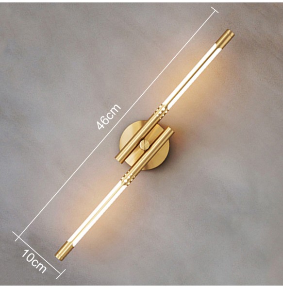 Modern Minimalist Long Strip Copper Wall Lamp Living Room Decoration Bedroom Study Indoor Lighting For Home