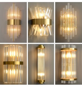 Modern Light Luxury Crystal Wall Lamp Living Room Tv Background  Dining  Led Bedroom Bedside Lighting