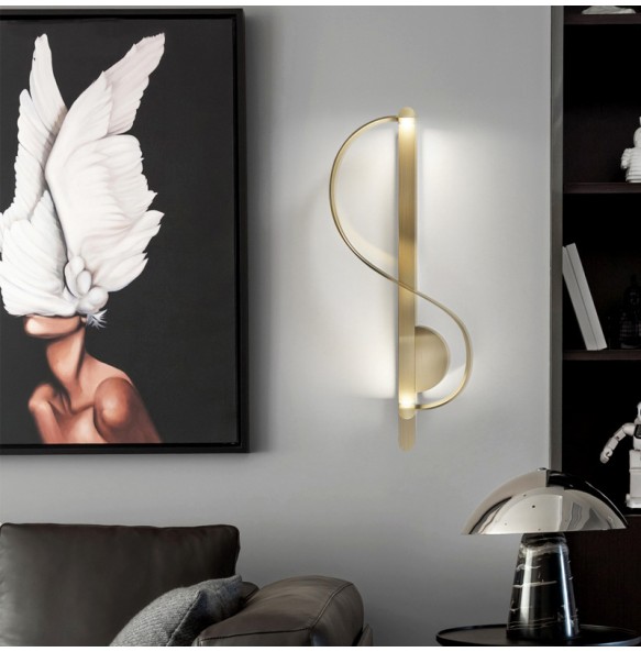 Modern Minimalist Musical Notes Wall Lamp Living Room Tv Decoration Bedroom Bedside  Led Indoor Lighting For Home