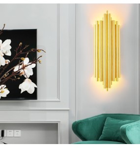 Modern Simple Luxury Metal Tube Bedroom Bedside Wall Lamp Living Room Decoration Study Led Indoor Lighting  For Home