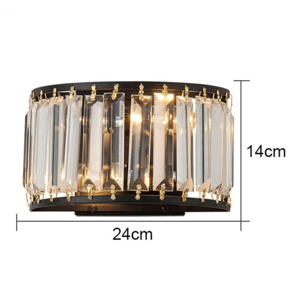 Modern Minimalist Semicircular Crystal Wall Lamp For Home Decor Living Room Study Bedroom Led Lighting