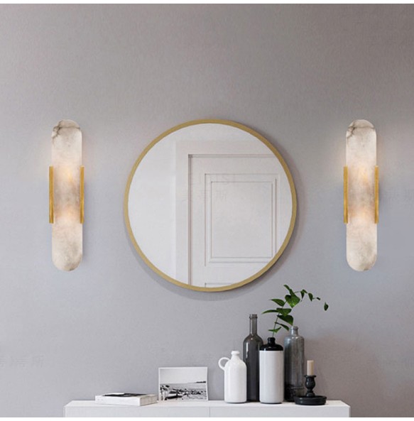 Modern Minimalist Oval Marble Wall Lamp Living Room Decoration Bedroom Study Led Indoor Lighting For Home Decor