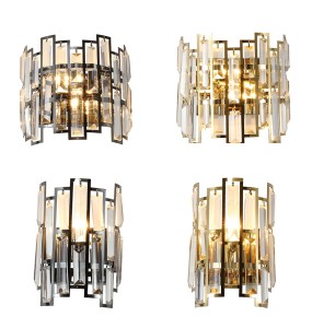 Modern Light Luxury Rectangular Crystal Wall Lamp Living Room Bedroom Study Led Indoor Lighting For Home Decor