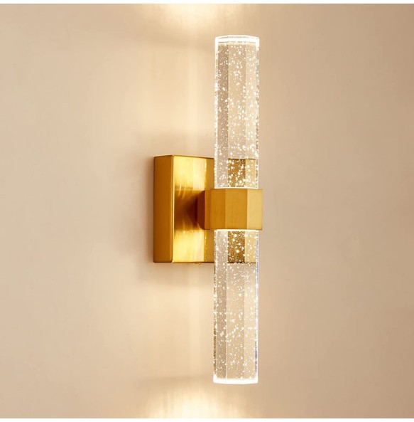 Modern Minimalist Rectangular Bubble Crystal Wall Lamp Living Room Decoration Bedroom Led Indoor Lighting For Home