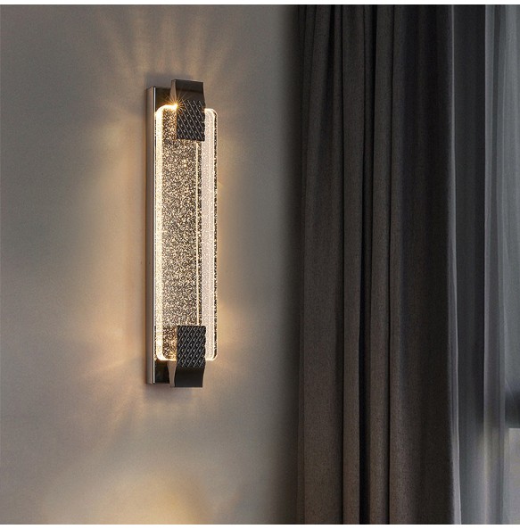 Luxury Modern Gold and Black LED 110-220V Wall Lamp Tv Background For Bedroom Bedsides Living Room Decoration Indoor Lighting