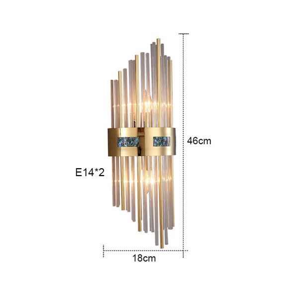 Luxury Shell Glass Rod Wall Lamp Modern Light Living Room Decoration Bedroom Study Led Indoor Lighting For Home Decor