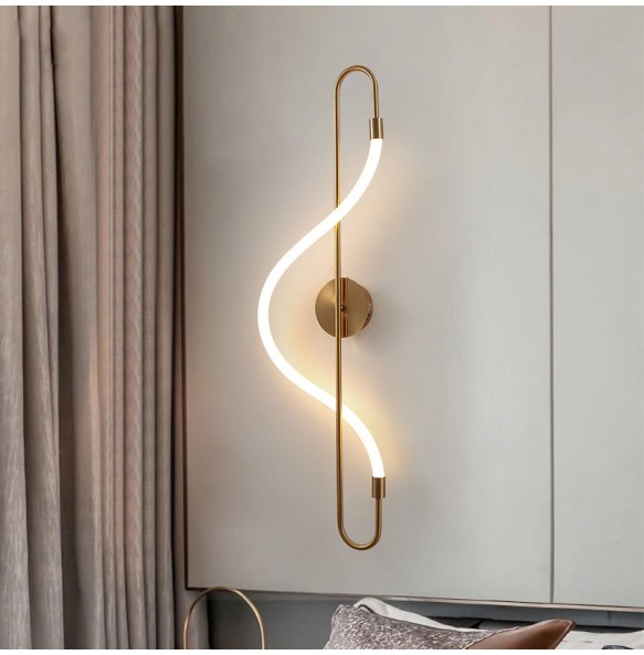 Minimalist Restaurant Lamp Tube Winding Line Wall Lamp Dining Table Musical Note Art Designer Creates Personalized Led Lighting