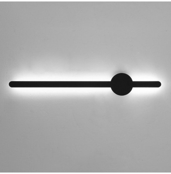 Nordic Minimalist Modern Wrought Iron Long Wall Lamp Round Acrylic Bedroom Study Corridor Lighting