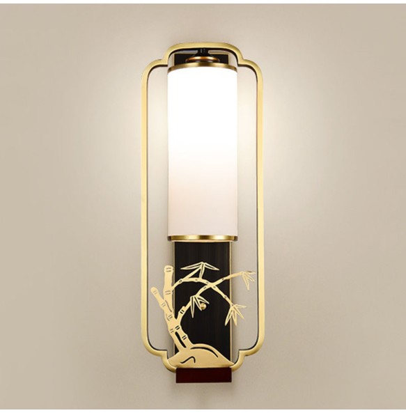 New Chinese Style Wall Lamp Living Room Tv Classical Enamel Plum Villa Decoration Corridor Bedroom Bedside Indoor Lighting