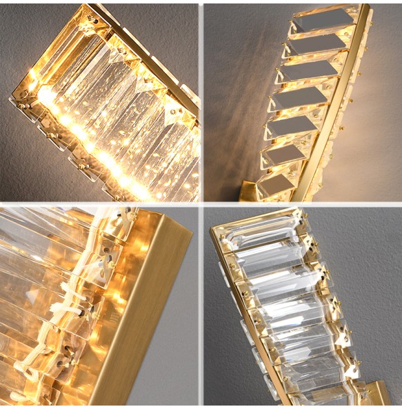 Luxury Water Wave Crystal Wall Lamp Bedroom Bedside Indoor Lighting Living Room Background Aisle Corridor Staircase Decorative