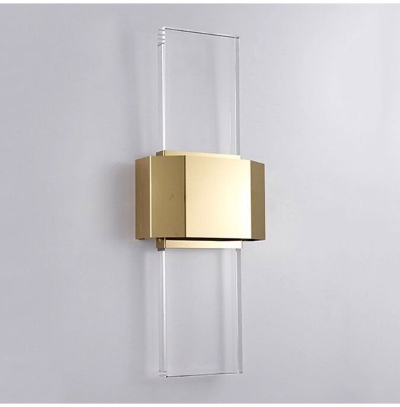 Modern Simple Minimalist Luxury Large rectangle Crystal Wall Lamp Living Room Bedroom Aisle Bedside Led Indoor Lighting