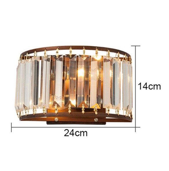 Modern Minimalist Semicircular Crystal Wall Lamp For Home Decor Living Room Study Bedroom Led Lighting