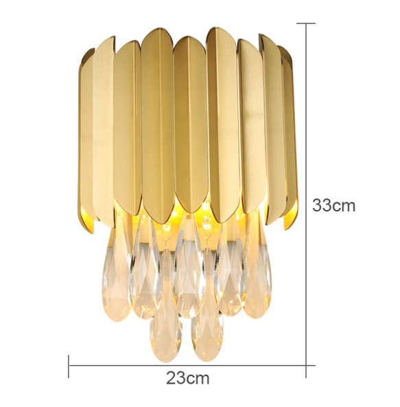 Modern Minimalist Light Luxury Crystal Wall Lamp Living Room Led Indoor Lighting Bedroom Study For Home