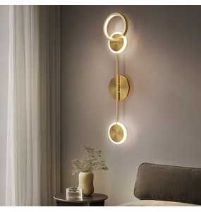 Modern Round Shaped Wall Lamp Living Room Light Luxury Bedroom Minimalist Background Creative Nordic Strip Led Bedside Lighting