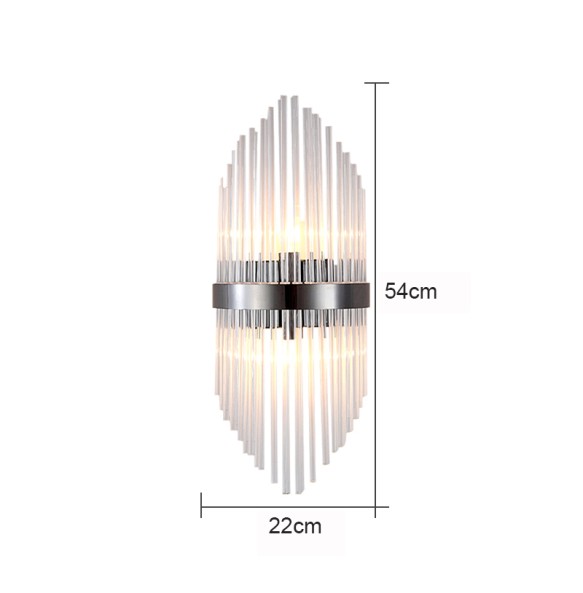 Modern Minimalist Nordic Light Luxury Glass Rod Crystal Wall Lamp Bedroom Study Living Room Led Lighting