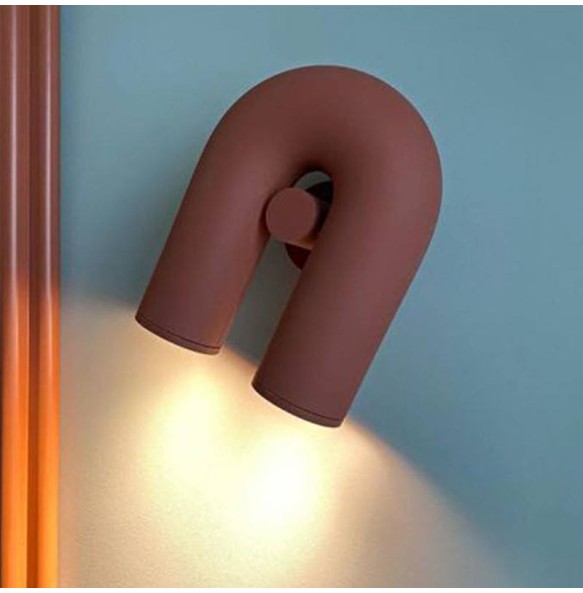 Nordic Design Minimalist Hotel Aisle Stairs Dining Room Living Room Bedroom Rotatable u-Shaped Water Pipe Wall Lamp