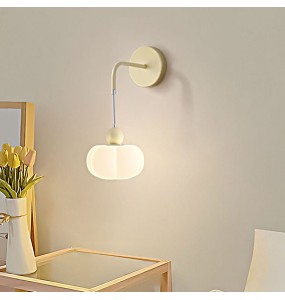 Cream Style Bedroom Bedside Pumpkin Wall Lamp  Modern Minimalist Background Led Lighting