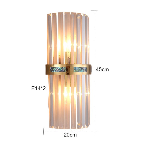 Luxury Shell Glass Rod Wall Lamp Modern Light Living Room Decoration Bedroom Study Led Indoor Lighting For Home Decor