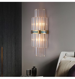 Modern Light Luxury Glass Rod Geometric Shape Wall Lamp Bedroom Living Room Study Led Shell Indoor Lighting For Home