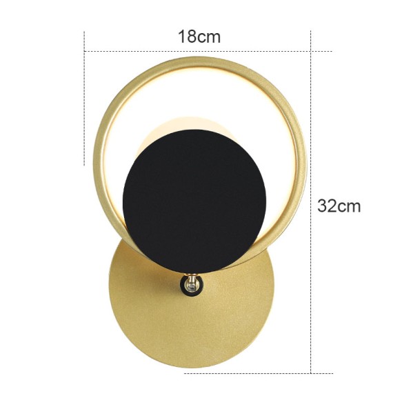 Modern Simple Round Rotatable Wall Lamp Bedroom Study Bedside  Led Lighting