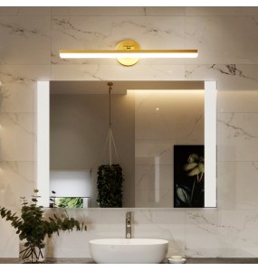 Nordic Simple Modern Copper Mirror Headlight Bathroom Toilet Led Wall Lamp Hotel Household Mirror Cabinet Lighting