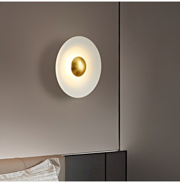 Nordic Postmodern Minimalist Multi-Color Options Lighting Living Room Study Bedroom Bedside Hotel Flying Saucer Wall Lamp