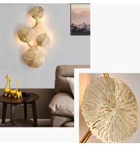 Nordic Modern Minimalist Hardware Lotus Leaf Wall Lamp Bedroom Living Room Study Lighting