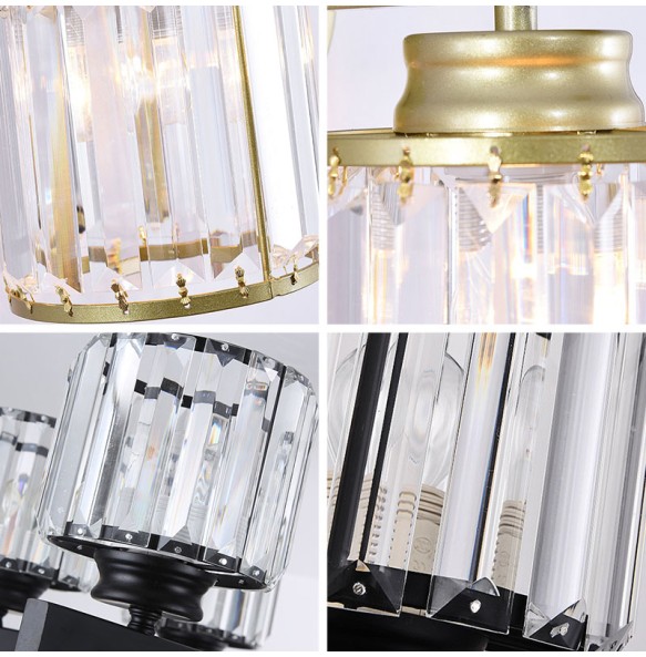 Modern Simple Square Crystal Wall Lamp Bedroom Living Room Study Cylindrical Led Indoor Lighting For Home Decor