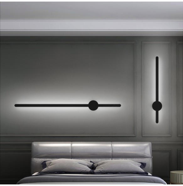 Nordic Minimalist Modern Wrought Iron Long Wall Lamp Round Acrylic Bedroom Study Corridor Lighting