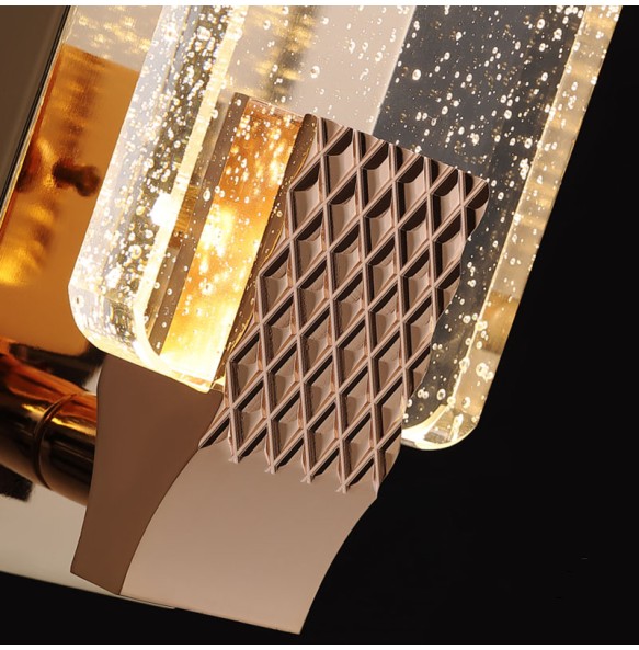 Modern Gold Luxury Rectangular Bubble Wall Lamp Bedroom Bedsides Living Room Tv Background Decoration Indoor Light Fixtures