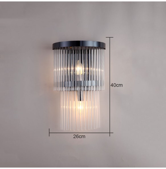 Modern Simple Luxury Crystal Glass Strip Wall Sconce Lamp Living Room Bedroom Study Led Indoor Lighting Home Decor