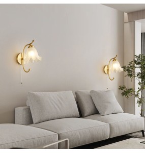 American Retro Cream Design Chimes Orchid Copper Wall Lamp Aisle Porch French Dining Room Bedroom Bedside Led Lighting