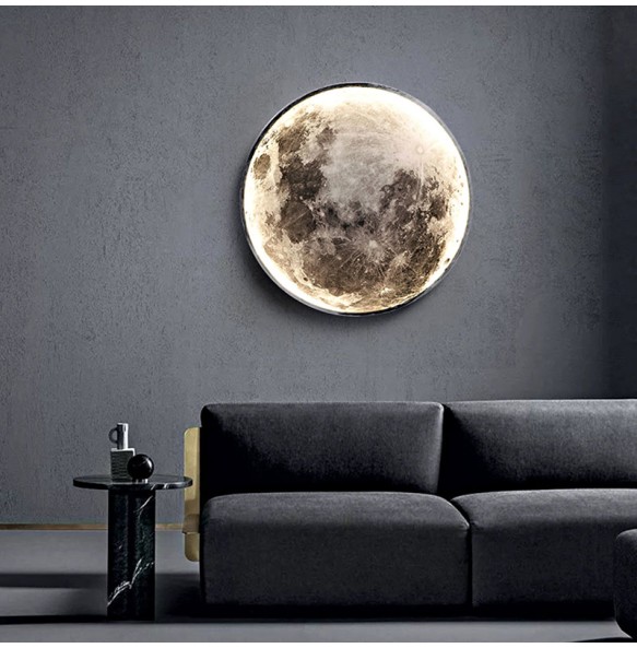 Moon Wall Lamp Modern Minimalist Nordic Aisle Corridor Mural Art Living Room Background Decoration Bedroom Bedside Lighting