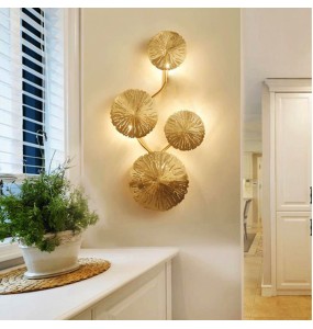 Nordic Modern Minimalist Hardware Lotus Leaf Wall Lamp Bedroom Living Room Study Lighting