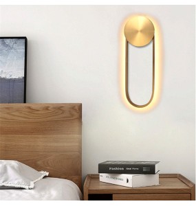 Nordic Minimalist Creative Living Room Golden Oval Wall Lamp Bedroom Decoration Dining  Bedside Indoor Lighting For Home