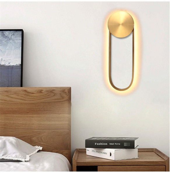 Nordic Minimalist Creative Living Room Golden Oval Wall Lamp Bedroom Decoration Dining  Bedside Indoor Lighting For Home