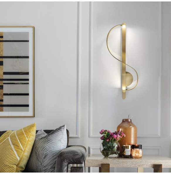 Modern Minimalist Musical Notes Wall Lamp Living Room Tv Decoration Bedroom Bedside  Led Indoor Lighting For Home