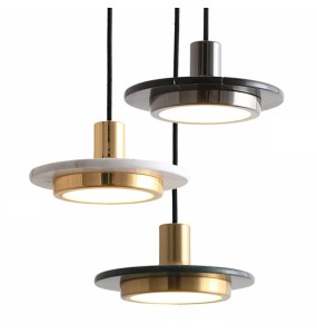 Nordic Modern Minimalist Luxury Marble Dining Room Flying Saucer Small Chandelier Living  Study Led Pendant Lighting