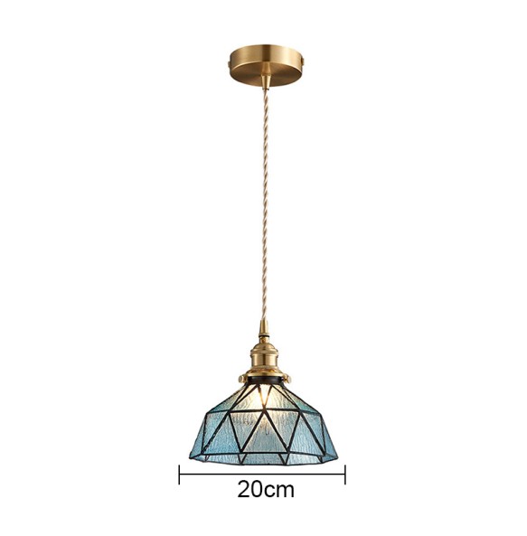 American Country Retro Flower Pendant Light Nostalgic Coffee Bar Clothing Shop Glass Chandelier Indoor Lighting For Home