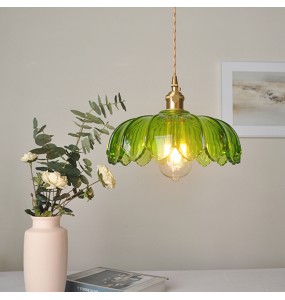 American Country Retro Flower Pendant Light Nostalgic Coffee Bar Clothing Shop Glass Chandelier Indoor Lighting For Home