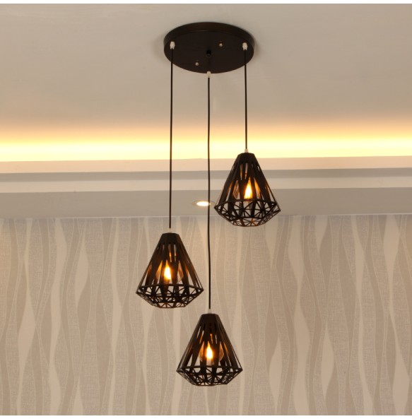 Modern Creative Pendant Light Rhombus Shape Chandelier Bedroom Living Room Dining  Led Lighting