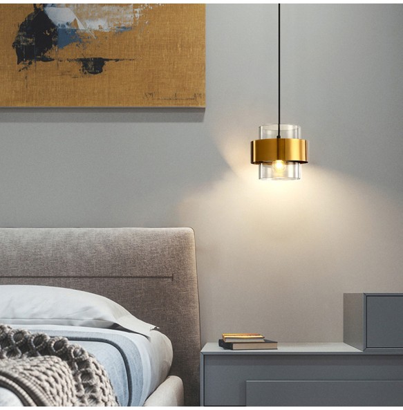 Nordic Modern Minimalist Transparent Glass Small Chandelier Bedroom Study Restaurant Lighting