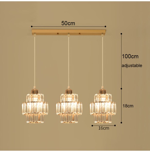 Modern Light Luxury Crystal Pendant  Lantern Small Ceiling Chandelier Bedroom Living Room Dining  Square Led ing