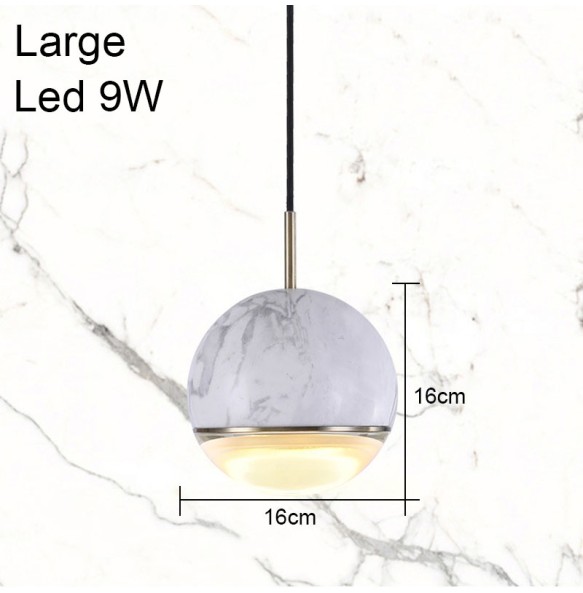 Modern Minimalist Round Marble Dining Room Small Chandelier Living  Decoration Bedroom Study  Led Pendant Lighting