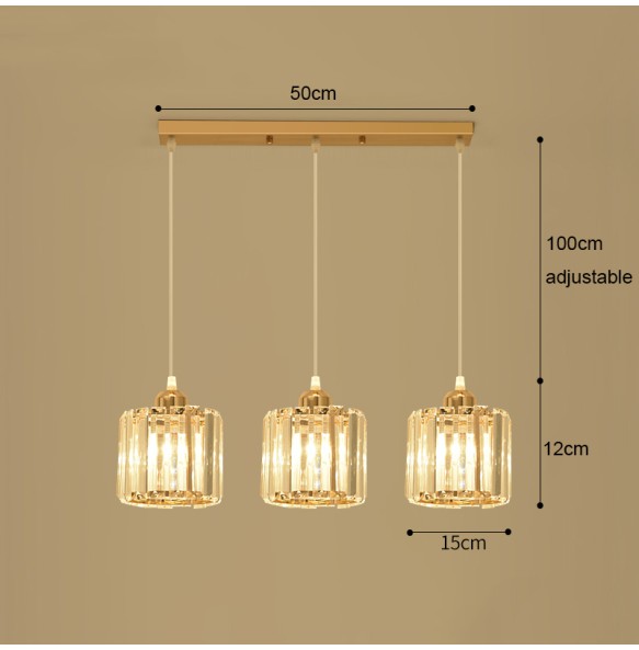 Modern Light Luxury Crystal Pendant  Lantern Small Ceiling Chandelier Bedroom Living Room Dining  Square Led ing