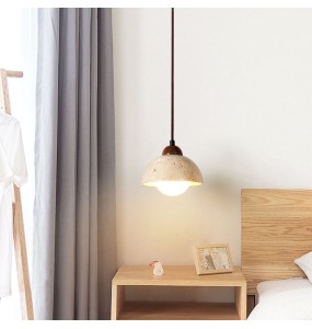 Japanese Wabi-Sabi Style Led Lamp Cream Bedroom Bedside Chandelier Creative Homestay Retro Nordic Restaurant Small Pendant Light