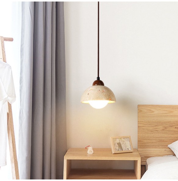 Japanese Wabi-Sabi Style Led Lamp Cream Bedroom Bedside Chandelier Creative Homestay Retro Nordic Restaurant Small Pendant Light