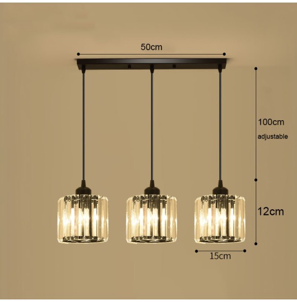 Modern Light Luxury Crystal Pendant  Lantern Small Ceiling Chandelier Bedroom Living Room Dining  Square Led ing