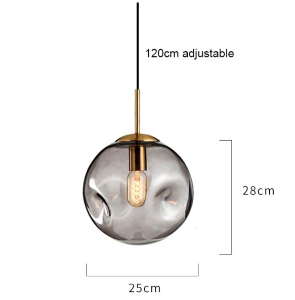 Nordic Modern Minimalist Creative Gradient Color Glass Ball Small Chandelier Living Room Bedroom Dining  Led Lighting