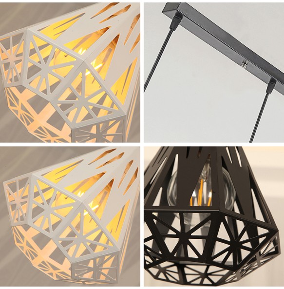 Modern Creative Pendant Light Rhombus Shape Chandelier Bedroom Living Room Dining  Led Lighting